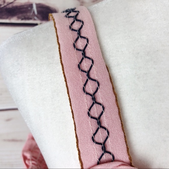 Love Notes Pink Embroidered Cold Shoulder Blouse - Picture 4 of 7